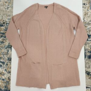 Hannah Blush Baby Pink Open Front Cardigan Women's Size XL Soft Relaxed Oversize